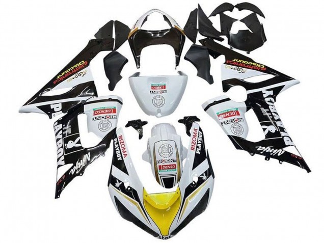 Comprar Carenados Moto Kawasaki ZX6R 2005-2006 - Blanco Negro Amarillo Rojo Rizoma Playboy
