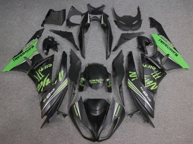 Comprar Carenados Moto Kawasaki ZX6R 2009-2012 - Negro Mate Verde Monstruo