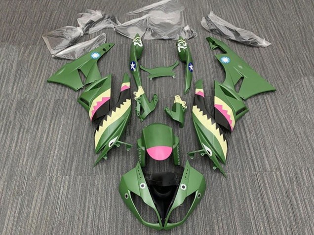 Comprar Carenados Moto Kawasaki ZX6R 2009-2012 - Amarillo Rosa Verde Mate Tiburón