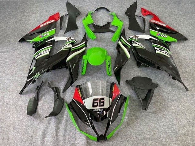 Comprar Carenados Moto Kawasaki ZX6R 2013-2018 - Verde Blanco Negro Rojo Elf 66