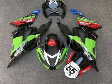 Comprar Carenados Moto Kawasaki ZX6R 2013-2018 - Verde Negro Rojo Blanco Motocard 66