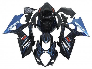 Comprar Carenados Moto Suzuki GSXR 1000 2005-2006 - Negro Azul Claro Llama