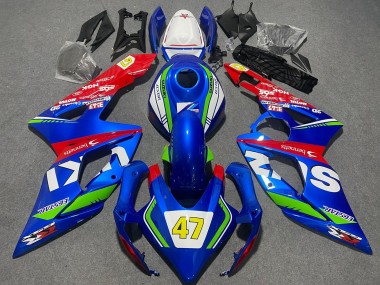 Comprar Carenados Moto Suzuki GSXR 1000 2005-2006 - Azul Verde Blanco Rojo 47 Carrera