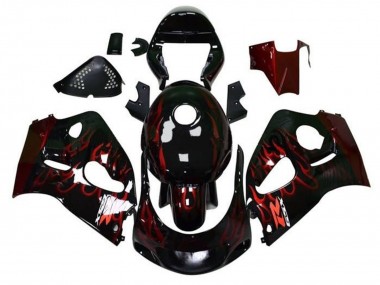 Comprar Carenados Moto Suzuki GSXR 600 / GSXR 750 1996-2000 - Negro Rojo Llama