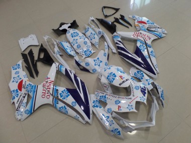 Comprar Carenados Moto Suzuki GSXR 600 / GSXR 750 2008-2010 - Blanco Azul Flower Rojo Nastro Azzurro