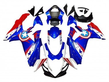 Comprar Carenados Moto Suzuki GSXR 600 / GSXR 750 2011-2024 - Azul Blanco Rojo Captain America