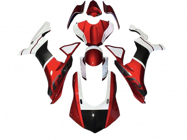 Comprar Carenados Moto Yamaha YZF 1000 R1 2020-2025 - Blanco Rojo Falso FibraCarbono