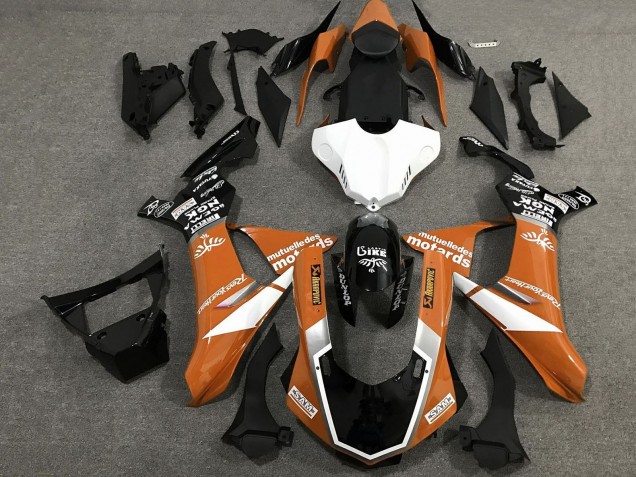 Comprar Carenados Moto Yamaha YZF 1000 R1 2020-2025 - Naranja Blanco Negro Brillante Sam