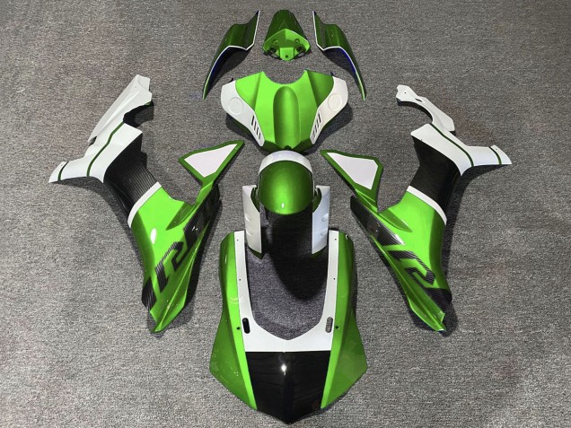 Comprar Carenados Moto Yamaha YZF 1000 R1 2020-2025 - Blanco Verde Falso FibraCarbono