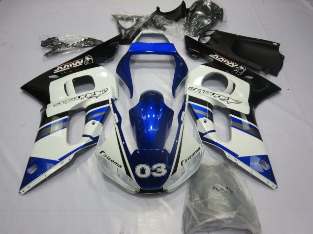 Comprar Carenados Moto Yamaha YZF R6 1998-2002 - Blanco Azul Negro Brillante Rizoma 03