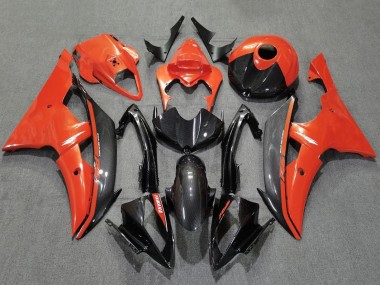 Comprar Carenados Moto Yamaha YZF R6 2008-2016 - Naranja Negro FibraCarbono Estilo