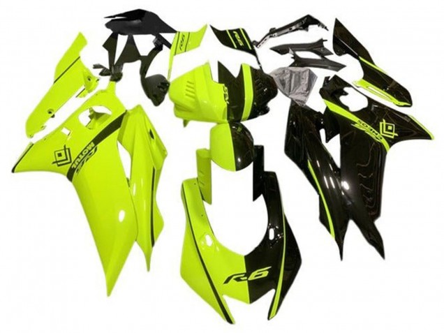 Comprar Carenados Moto Yamaha YZF R6 2017-2025 - Neon Amarillo Negro Brillante Dividir