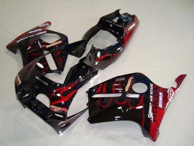 Comprar Carenados Moto Honda CBR250RR MC19 1988-1989 - Negro Brillante Rojo Llama