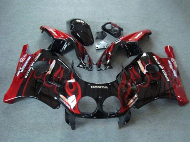 Comprar Carenados Moto Honda CBR250RR MC22 1990-1998 - Negro Brillante Rojo Llama