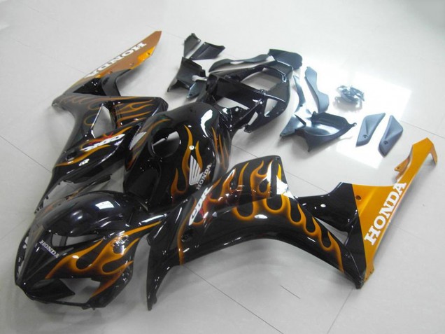 Comprar Carenados Moto Honda CBR1000RR 2006-2007 - Negro Brillante Oro Llama