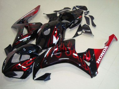 Comprar Kits Carenado Moto Honda CBR1000RR 2006-2007 - Negro Brillante Rojo Llama