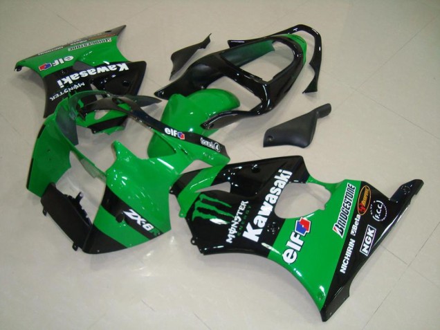 Comprar Carenados Moto Kawasaki ZX6R 2000-2002 - Verde Negro Brillante Monstruo