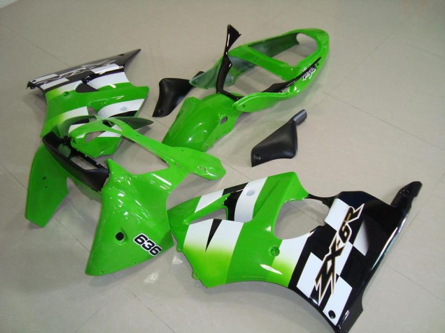 Comprar Carenados Moto Kawasaki ZX6R 2000-2002 - Verde Blanco Negro 636