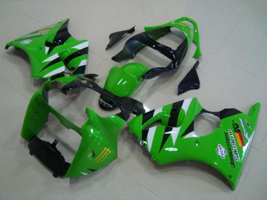 Comprar Carenados Moto Kawasaki ZX6R 2000-2002 - Verde Blanco Negro Brillante