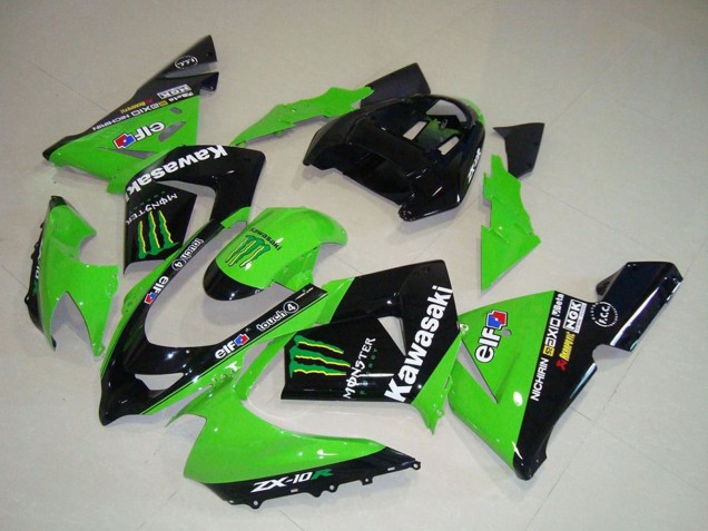 Comprar Carenados Moto Kawasaki ZX10R 2004-2005 - Verde Negro Monstruo Elf