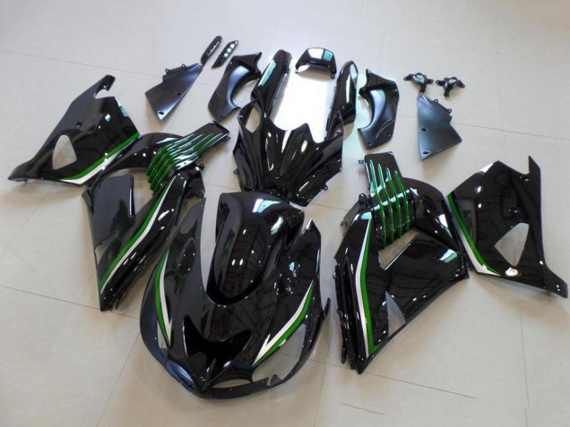 Comprar Carenados Moto Kawasaki ZX14R ZZR1400 2006-2011 - Negro Brillante Verde Línea