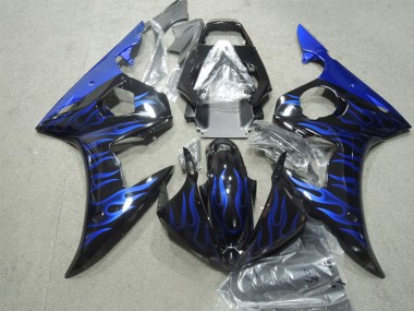 Comprar Carenados Moto Yamaha YZF R6 2003-2004 - Negro Brillante Azul Llama