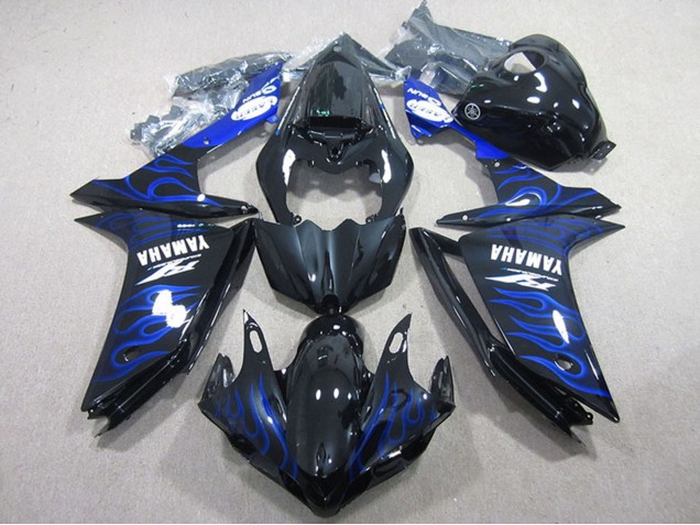 Comprar Carenados Moto Yamaha YZF R1 2007-2008 - Negro Brillante Azul Llama