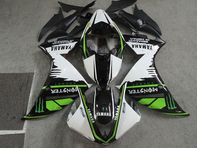 Comprar Carenados Moto Yamaha YZF R1 2009-2011 - Blanco Negro Verde Monstruo Semakin Didepan