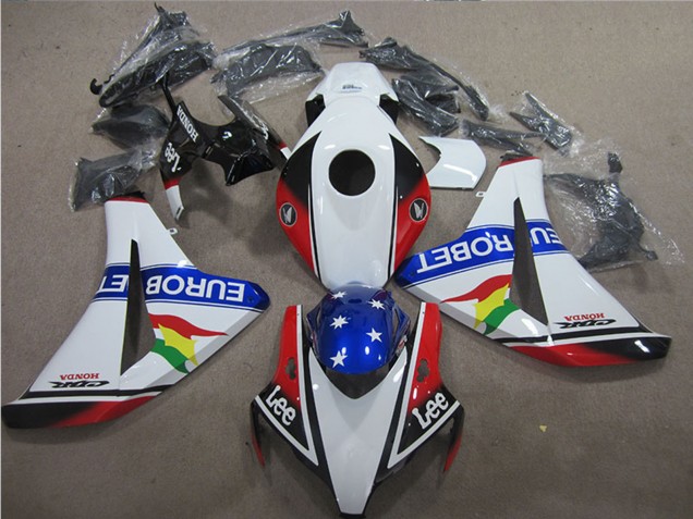 Comprar Carenados Moto Honda CBR1000RR 2008-2011 - Blanco Rojo Azul Estrella Carrera EuroBet Lee