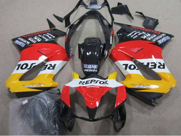 Comprar Carenados Moto Honda VFR 800 2002-2013 - Amarillo Blanco Rojo Negro Brillante Repsol