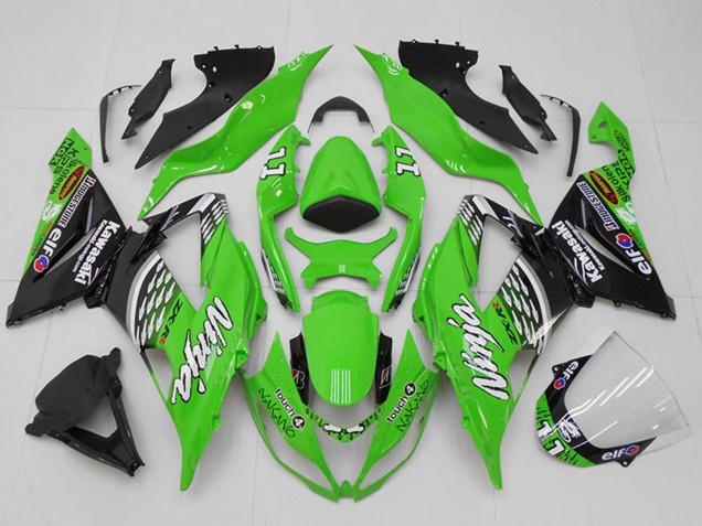 Comprar Carenados Moto Kawasaki ZX6R 2013-2018 - Verde Blanco Plata Negro Elf Touch4 Bridgestone 11