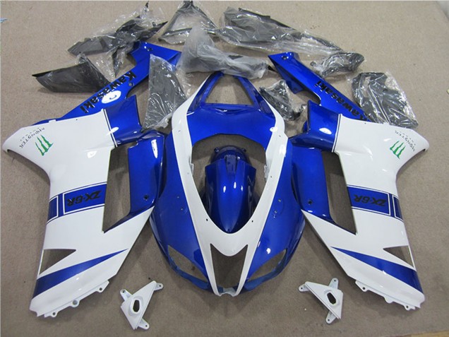 Comprar Carenados Moto Kawasaki ZX6R 2007-2008 - Azul Blanco Monstruo