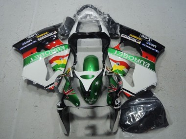 Comprar Carenados Moto Kawasaki ZX6R 2000-2002 - Blanco Verde Rojo Amarillo Negro Estrella EuroBet