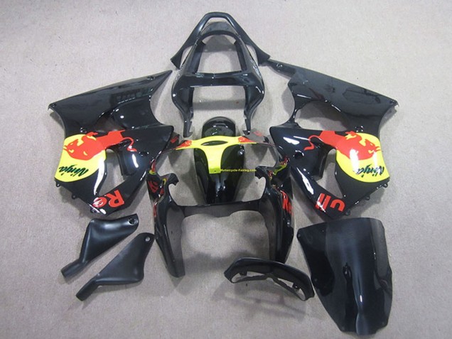 Comprar Carenado Moto Kawasaki ZX6R 2000-2002 - Negro Brillante Amarillo Rojo Bull