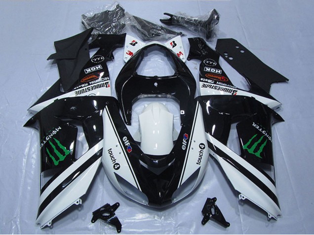 Comprar Carenados Moto Kawasaki ZX10R 2006-2007 - Blanco Negro Brillante Verde Elf Touch4 Monstruo