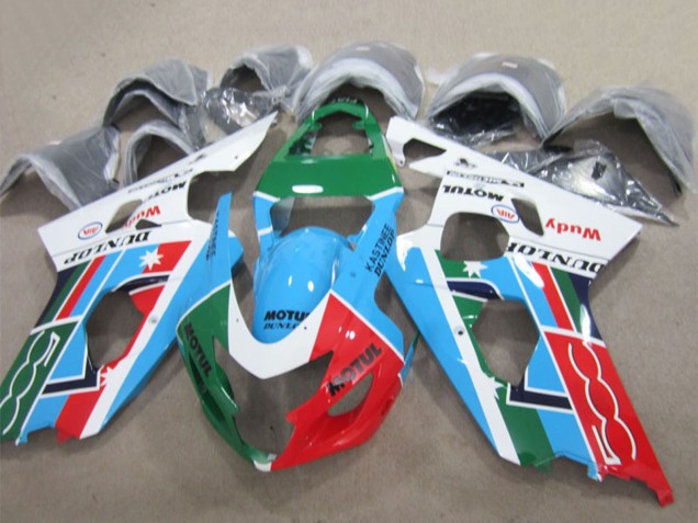 Comprar Carenados Moto Suzuki GSXR 600 2004-2005 - Blanco Azul Verde Rojo Motul