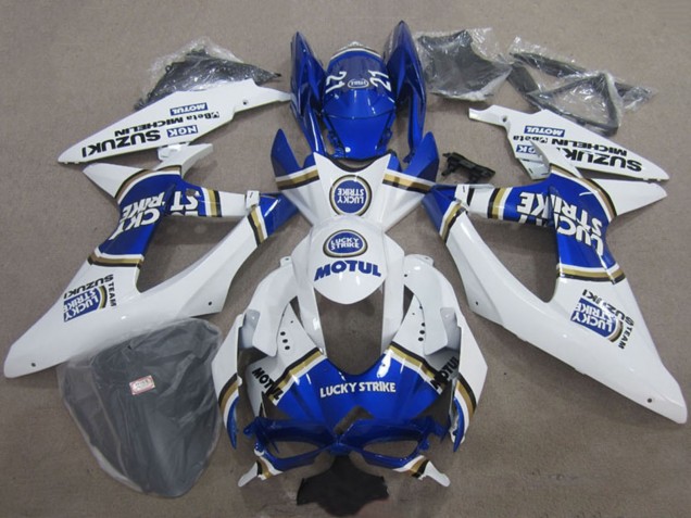Comprar Carenados Moto Suzuki GSXR 600 2008-2010 - Blanco Azul Lucky Strike Motul