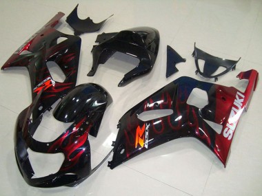 Comprar Carenados Moto Suzuki GSXR 750 2001-2003 - Negro Brillante Rojo Llama