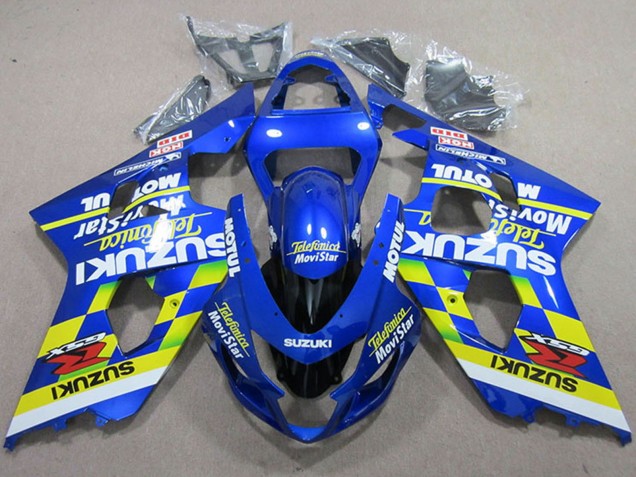 Comprar Carenados Moto Suzuki GSXR 750 2004-2005 - Azul Neon Amarillo Telefonica MoviStar Motul