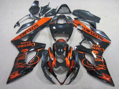 Comprar Carenados Moto Suzuki GSXR 1000 2005-2006 - Negro Brillante Naranja Corona Extra