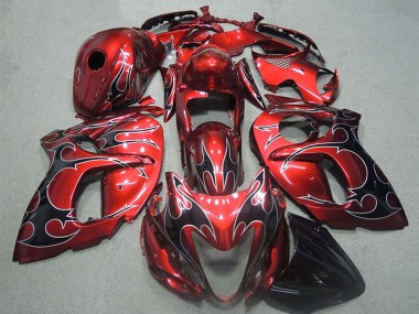 Comprar Carenados Moto Suzuki GSXR 1300 Hayabusa 1996-2007 - Rojo Plata Negro Llama