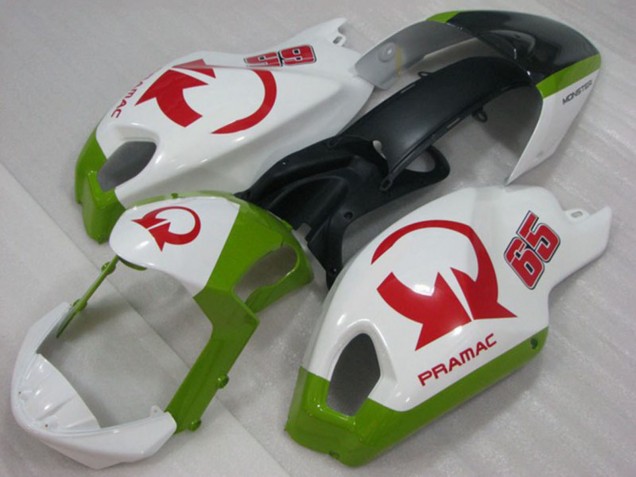 Comprar Carenados Moto Ducati Monster 696 2008-2012 - Blanco Verde Rojo Pramac 65
