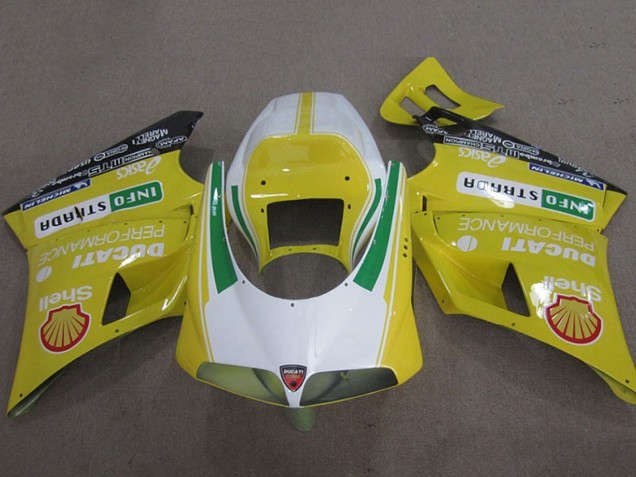 Comprar Carenados Moto Ducati 748 1993-2005 - Amarillo Blanco Verde Shell Info Strrda