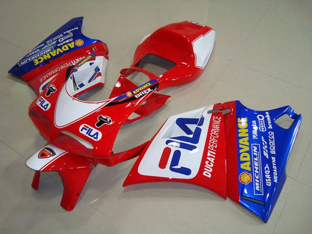 Comprar Carenados Moto Ducati 748 1993-2005 - Blanco Rojo Azul Fila