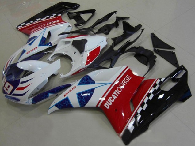 Comprar Carenados Moto Ducati 1098 2007-2014 - Blanco Rojo Negro Azul Corse 69