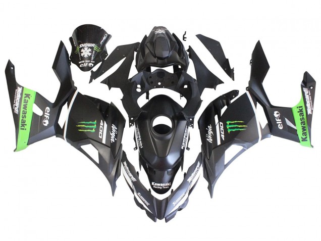 Comprar Carenados Moto Kawasaki EX400 2018-2024 - Negro Mate Verde Monstruo Showr Nieve