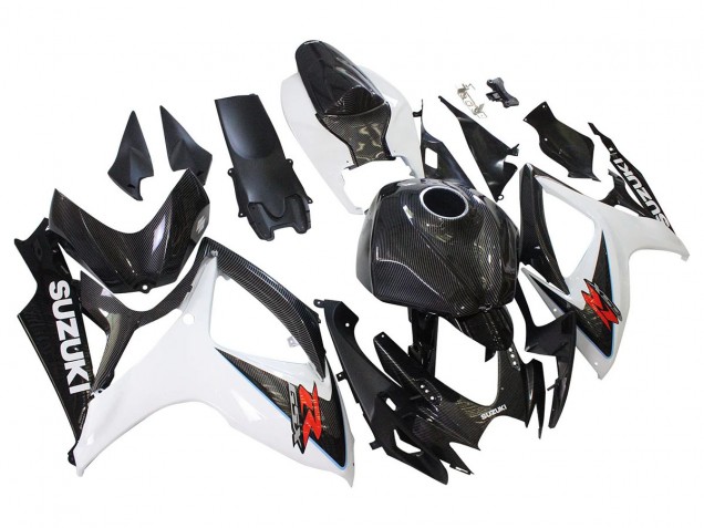 Comprar Carenados Moto Suzuki GSXR 600/750 2006-2007 - Negro Blanco FibraCarbono Estilo