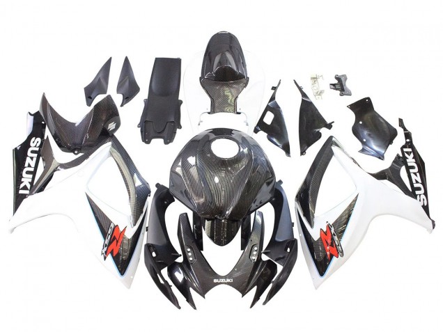 Comprar Carenados Moto Suzuki GSXR 600/750 2006-2007 - Negro Blanco FibraCarbono Estilo