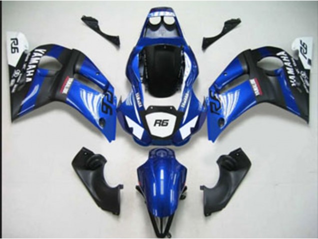 Comprar Carenados Moto Yamaha YZF 600 R6 1998-2002 - Azul Blanco Negro Mate