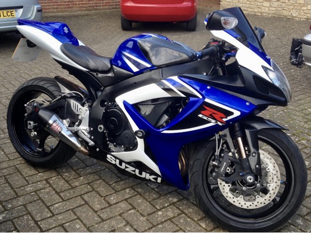 Comprar Carenados Moto Suzuki GSXR 750 2006-2007 - Blanco Azul Negro Raya
